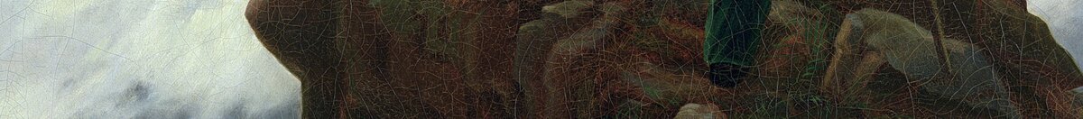 O viajante sobre o mar de névoa (Caspar David Friedrich), Detail: Felsgipfel im Nebel