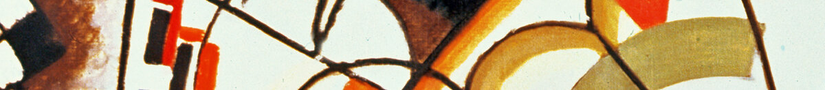 Linhas que se cruzam, 1923 (Wassily Kandinsky), Detail: Schwarz-braune Kopfform mit Kreisaugen