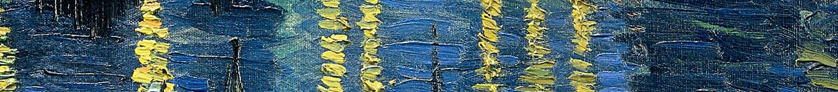Noite estrelada sobre o Ródano (Vincent van Gogh), Detail: Gaslichter im Wasser