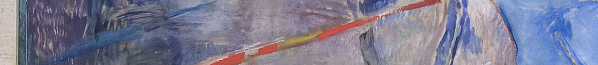 O sol (Edvard Munch), Detail: Blaue Felsküste links