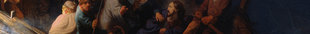 Cristo na tempestade no mar da Galileia, 1633 (Rembrandt van Rijn), Detail: Christus und Jünger im Heck