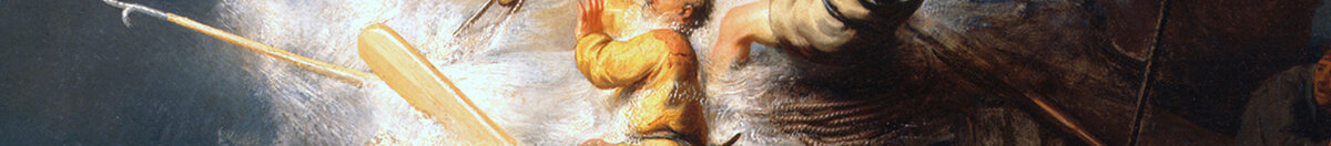 Cristo na tempestade no mar da Galileia, 1633 (Rembrandt van Rijn), Detail: Ringende Männer am Mast