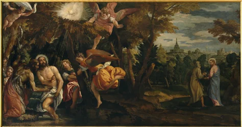 Batismo e tentação de Cristo, c.1582 (óleo sobre tela)