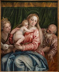 Madonna e o Menino Jesus entre S. Catarina de Alessandria e Pedro, detalhe