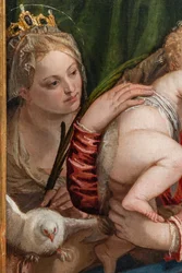 Madonna e o Menino Jesus entre S. Catarina de Alessandria e Pedro, detalhe