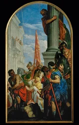 "Martírio dos Santos Primo e Feliciano", cerca de 297 d.C. sob o imperador Diocleciano (pintura sobre tela)