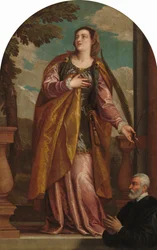 Santa Luzia e um doador, c.1585-1595 (óleo sobre tela)