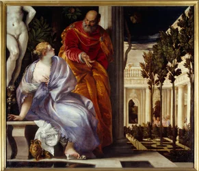 Bethsabee no banho Pintura por Paolo Veronese (1528-1588) 1575 Sol. 2,27x2,37 m Lyon, Musee des Beaux Arts