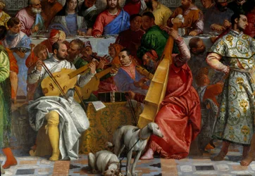 O casamento de Caná, detalhe: os músicos. Fresco de Paolo Veronese (1528-1588) Ec. sex.