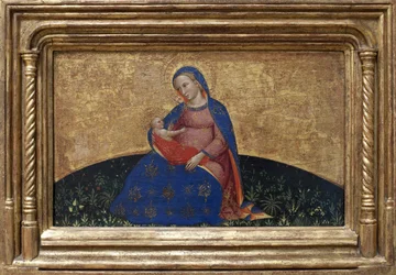 A Virgem da humildade. Pintura de Giovanni Da Bologna (segunda metade ativa do século 14) tempera sobre álamo, cerca de 1395. Arte italiana