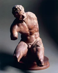 Nu masculino, cerca de 1572, de Giambologna (1529-1608), escultura em terracota, 38,5 cm