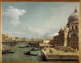 Entrada do Canal Grande e da igreja Maria Salute em Veneza (pintura sobre tela)