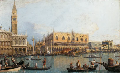 Itália, Florença, Vista pintada do Palácio Ducal em Veneza (pintura)