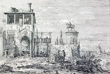 Paisagem com Monumento Equestre (gravura)