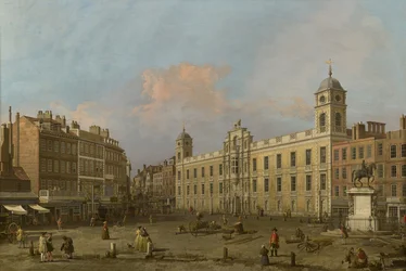 Londres, uma vista da Northumberland House, olhando para o leste