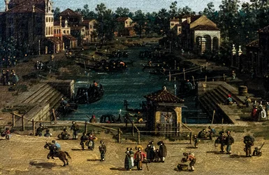 Vista de Mestre com o Canale delle barche, pormenor, ca. 1755-1760 (óleo sobre tela)