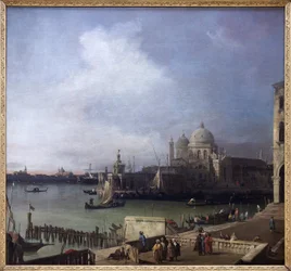 Vista de Veneza, Pintura a óleo de Giovanni Antonio Canal (1697-1768), Vista do Grande Canal e da Basílica de Santa Maria della Salute. Fotografia, KIM Youngtae, Grenoble, Museu de Grenoble.
