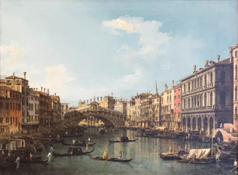 Vista de Veneza com a ponte Rialto