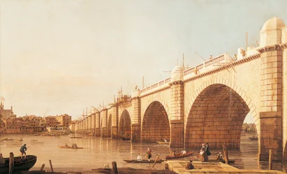 Ponte Westminster em construção, por Giovanni Antonio Canal, conhecido como Canaletto (1697-1768), óleo sobre tela