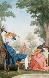 Monsieur e Mademoiselle de Croismare, de Louis de Carmontelle (1717-1806), óleo sobre tela. França