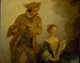 Três filhas do compositor Joseph-Nicolas-Pancrace Royer (ca. 1705-1755) interpretando música de balé Zaide