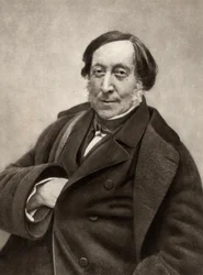 Gioachino (António) Rossini (1792-1868) Compositor italiano. De uma fotografia de Nadar, pseudónimo de Gaspard-Felix Tournachon (1820-1910).