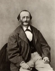 Jacques Offenbach (1819-1880) nascido Jakob Levy Eberst Offenbach em Colónia. Compositor e maestro francês nascido na Alemanha (foto p/b)
