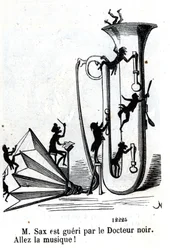 O Sr. Sax é ferido pelo médico negro. Adolphe (Adolph) Sax, inventor do saxofone (1814-1894)