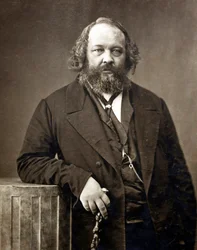 Portrait de Michel Bakounine (Bakunin) (1814-1876), anarchiste russe" Retrato de Mikhail Alexandrovich Bakunin (1814-1876) par Nadar, Gaspard-Felix (1820-1910), ca 1860 - Albumin Photo - Coleção Particular