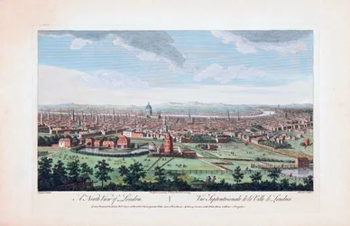 Uma vista norte de Londres no século XVIII