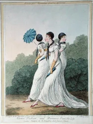 Grace, Fashion and Manners from Life, gravado por James Gillray (1757-1815) publicado por G. Humphrey (gravura colorida à mão)