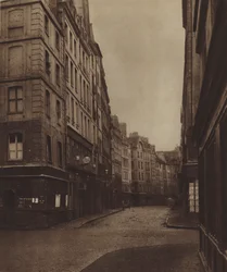A rue de la Ferronnerie, tirada da rue de la Reynie, o início da rua ainda permanece (foto a p/b)