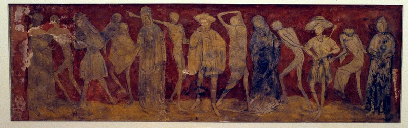 Lançamento fresco de "La Danse macabre" pela abadia antiga de La Chaise-Dieu (Chaise Dieu) feita por Louis Yperman (1856 por volta de?) 1894. Paris, Museu de Monumentos inglês