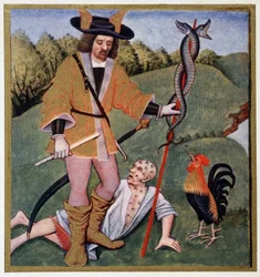 Hermes com o caduceu - a partir de uma iluminura do século XV