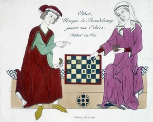 Othon, Marquês de Brandenburgo, jogando xadrez - Alemanha Século XIII.