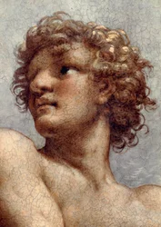 Visão de São João Evangelista sobre Patmos, Ascensão de Cristo entre os Apóstolos, ou Cristo em Glória por Antonio Allegri, conhecido como Correggio (1489-ca 1534), fresco, 966x888 cm de diâmetro na base, detalhe, Igreja de São João Evangelista, cúpula, Pa