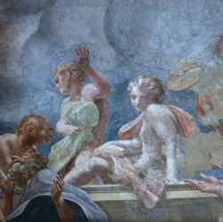 Adolescente, por Antonio Allegri Da Correggio (1489-1534), afresco, Cúpula da Catedral de Parma, Itália