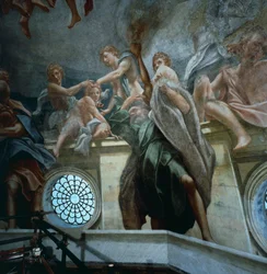 Figura de apóstolo, detalhe dos frescos de cúpula da Catedral de Parma, de Antonio Allegri Da Correggio (1489-1534)