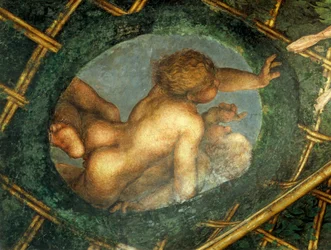 Ovate com querubins, detalhe da decoração da Câmara de S. Paulo ou da Câmara da Abadessa