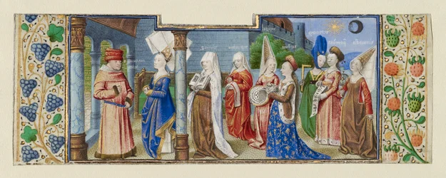 Filosofia Apresentando as Sete Artes Liberais a Boécio, c.1465 têmpera e ouro em pergaminho)