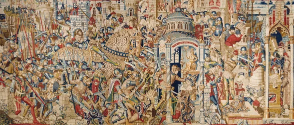 A Guerra de Tróia: A Destruição de Tróia, c.1470 (tapeçaria)
