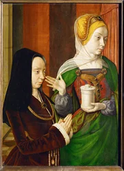Madeleine de Bourgogne, dame de Laage, apresentada por Saint Magdalen ...