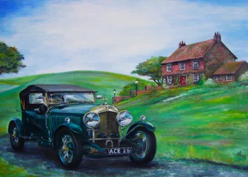 Bentley 1928 Óleo sobre tela Corvo
