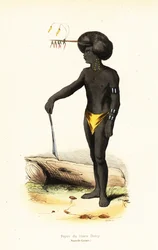 Homem Papua de Dory Harbour, Papua Ocidental
