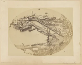 [Cais inferior, Belle Plain, Corpo de Construção da USMRR] [16 de maio de 1864].