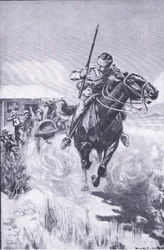 Escape of a scout, from After Pretoria: The Guerilla War publicado pela Harmsworth Bros Limited