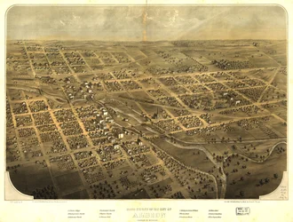 Vista aérea da cidade de Albion, Calhoun Co., Michigan. LOC 73693419