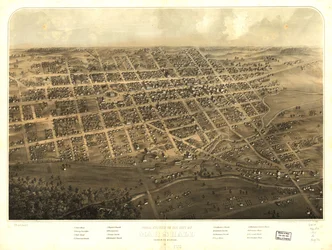 Vista aérea da cidade de Marshall, Calhoun Co., Michigan. LOC 73693437