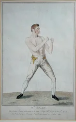 Wm. Eales, The Scientific Professor in his attitude of Self Defence, publicado em 1819 (gravura)