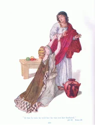 Foi em vão que ele lhe disse que era seu marido (a Comédia dos Erros), de Tales from Shakespeare pub. por Ward Lock & Co Ltd